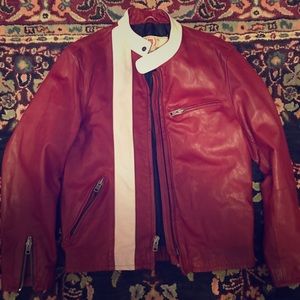 Gap Red Genuine Leather Jacket